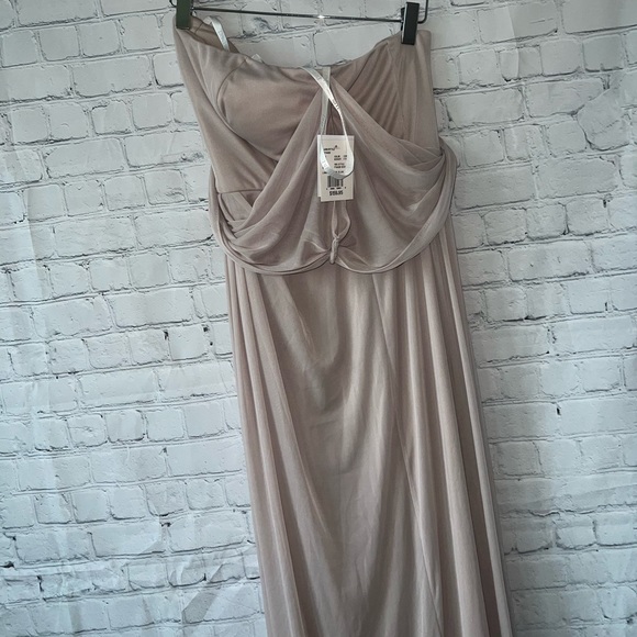 BRAND NWT David’s Bridal Gray Long Biscot Gray Dress size 0 - Picture 11 of 15
